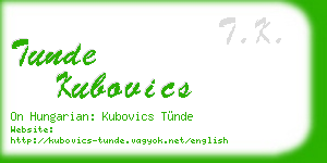 tunde kubovics business card